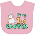 thumbnail image 3 of Inktastic It's My 1st Easter with Cute Chick and Bunny Boys or Girls Baby Bib, 3 of 4