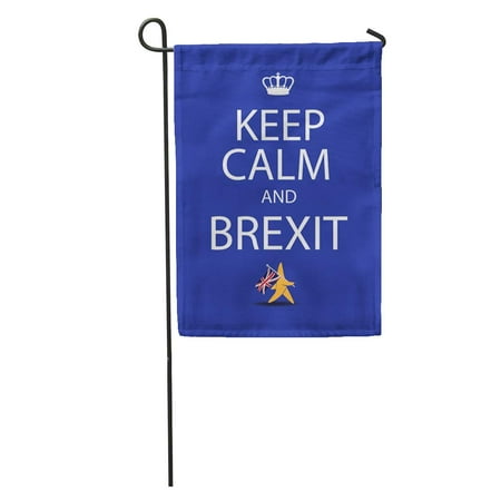 Cheap Plastic Garden Furniture Uk LADDKE Keep Calm and Brexit EU Star Walking Away Carrying UK Garden Flag Decorative Flag House Banner 12x18 inch ()