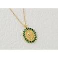 thumbnail image 4 of Gold Plated Crystal Rhinestone Mary Catholic Necklace Christian Jewelry for Women - Green, 4 of 5