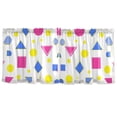 thumbnail image 7 of Yayeee Kitchen Curtains Tier Set of 2 Light Filtering 57"x24" Over Sink Window Panels, Yellow Retro Round, 7 of 7