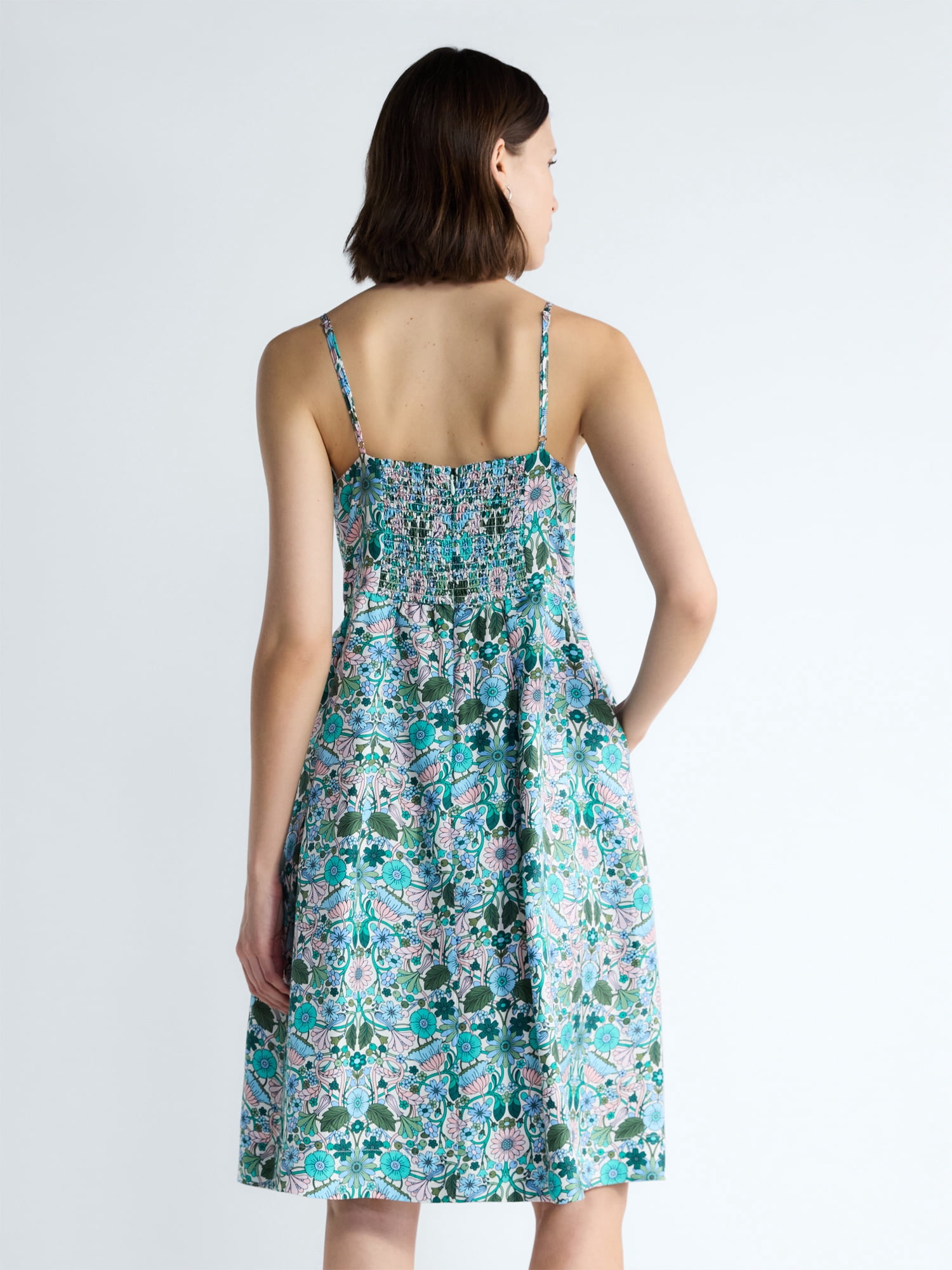 Free Assembly Women's and Women's Plus Sleeveless Printed Silk Dress, Sizes XS-4X