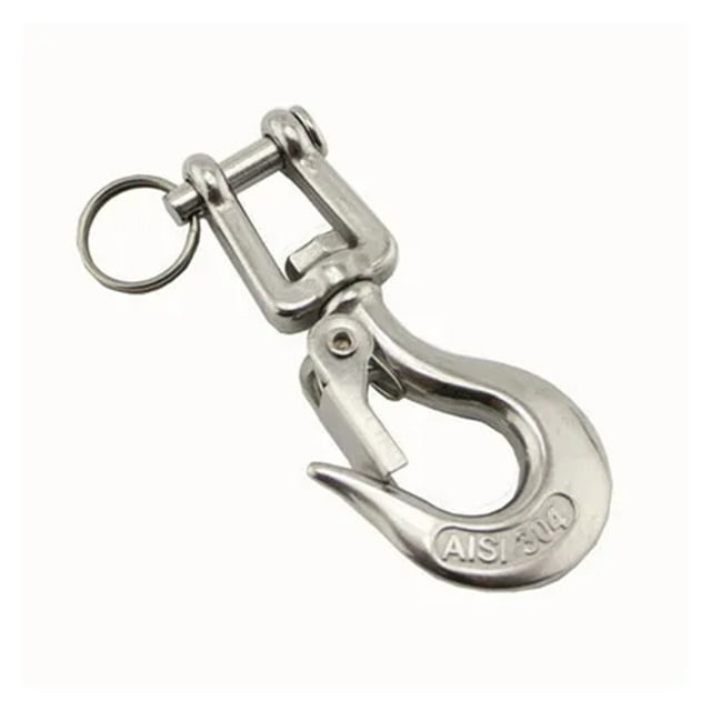 Silver 304 Stainless Steel American Type Trigger Clevis Swivel-Eye Lifting Snap Tone Hook With 150/ 350/650KG Loading Capacity ,Easy to Install