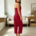 thumbnail image 5 of PBFRDSJ Capri Jumpsuits for Women Cross-Neck Halter Corduroy Jumpsuit Sleeveless Cut Out Neck Solid Color Romper with Pockets, 5 of 8