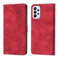 thumbnail image 2 of Feishell for Samsung Galaxy A73 5G 6.7 inch Wallet Case with Wrist Strap,Flip Cover with Embossed Pattern PU Leather Kickstand Credit Card Slots Magnetic Clasp Folio Purse Phone Case,Red, 2 of 7