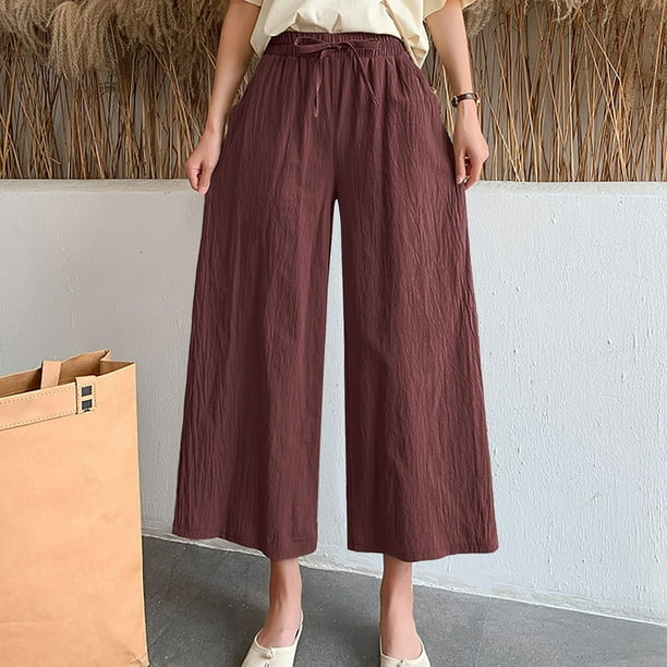 WILLBEST Pantalones Capri Casuales para Mujer, de Verano, Elásticos, Hasta La Rodilla, para Entrenamiento, Yoga, Informales, con Cintura Elástica, con Bolsillos, 117 Grande