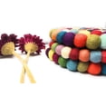 thumbnail image 4 of Nvzi Handmade, Colorful, Heat Resistant, Durable Felt Balls Trivet (Pot Mat, Pot Holder for Hot Dishes) - Single Piece (Multi-Color, Round), 4 of 4