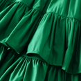 thumbnail image 3 of Women's Tiered Ruffle Skirts Elastic High Waist Pleated A Line Cute Short Skirts for Summer Casual Golf Tennis (One Size, Green), 3 of 4