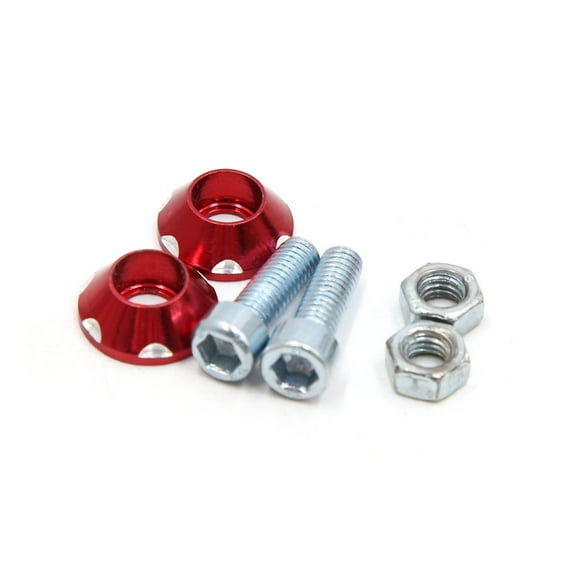 Unique Bargains 2pcs 6mm Thread Dia Red Hex Head Motorcycle License Plate Frame Screw Bolts Nuts