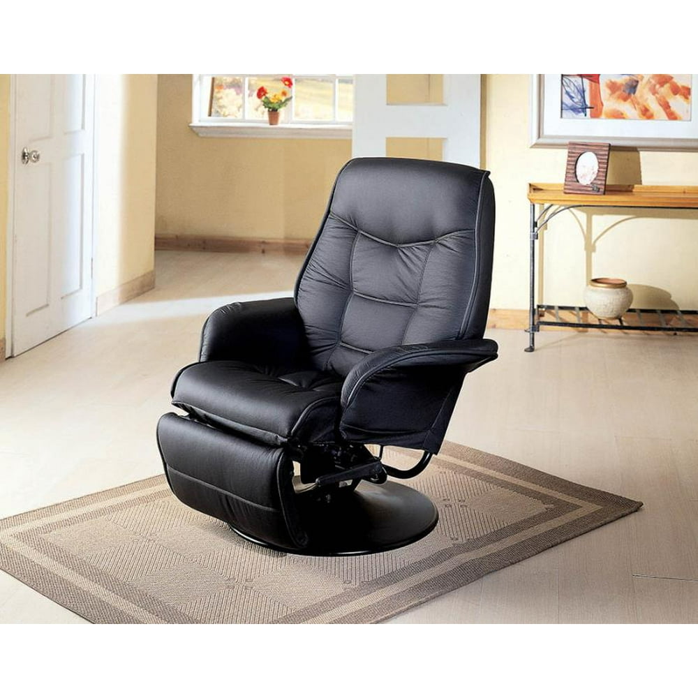 Berri Contemporary Black Swivel Recliner