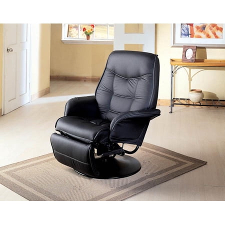 Berri Contemporary Black Swivel Recliner Walmart Com