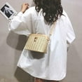thumbnail image 4 of Boho Mobile Phone Bag Woven Handbag Shoulder Bags Beach Holiday Bag Messenger Bag Straw Crossbody Bag WHITE, 4 of 8