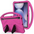 thumbnail image 1 of Funda de goma EVA para tableta Samsung Galaxy Tab S10+ con asa y soporte para niños, color negro y rosa, 1 of 5