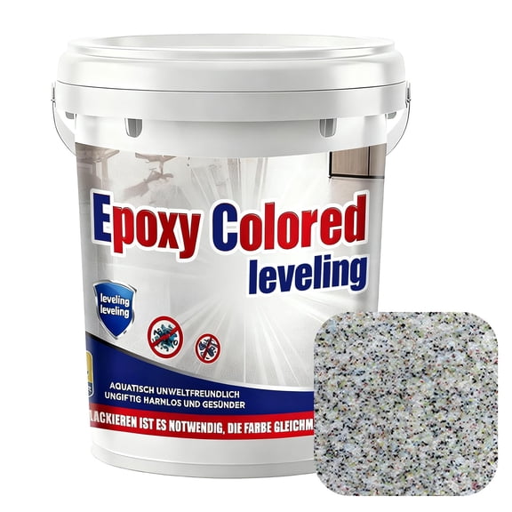 Polychrome Epoxy Floor Paint, 2025 New Epoxy Colored Sand Floor Paint, 0.5 Kg High-Gloss Marble Effect Garage FloorPaint Self Leveling for Indoor and Outdoor (0.5KG)