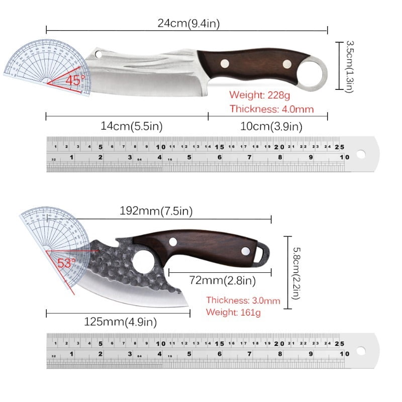 7PCS Multi-Piece Stainless Steel Knife Set Includes Kitchen Sharp Fruit Meat Fish Slicing and Boning Knives Designed for Home Use Holiday Gifts Professional Cooking Supplies Durable Meat Cleaver