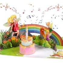 Musical Birthday Card Girl, Pop Up 3D Birthday Card for Daughter, Granddaughter, Niece - Fairy Birthday Card with Blowable Candle for 3/4/5/6/7/8 Years-Old Girls