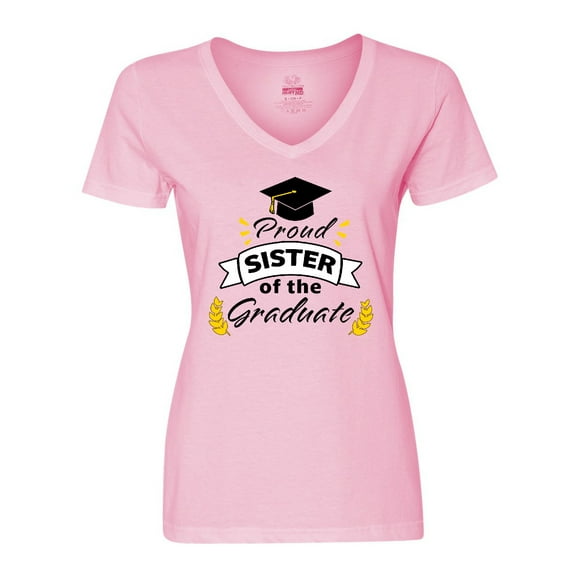 Inktastic Proud Sister Of The Graduate-Family Graduation Women's V-Neck T-Shirt