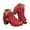 Red, variant on Womens Platform Open Toe Sandals Summer Ankle Buckles Strap Cutout Dress Booties Comfortable Chunky Heel Pumps Shoes Size 6