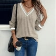 thumbnail image 2 of Wensltd Lightweight Sweater for Women Casual Long Sleeve Pullover Daily Wear Regular Fit Leisure Top Fall Solid Color Basic Knitwear, 2 of 7