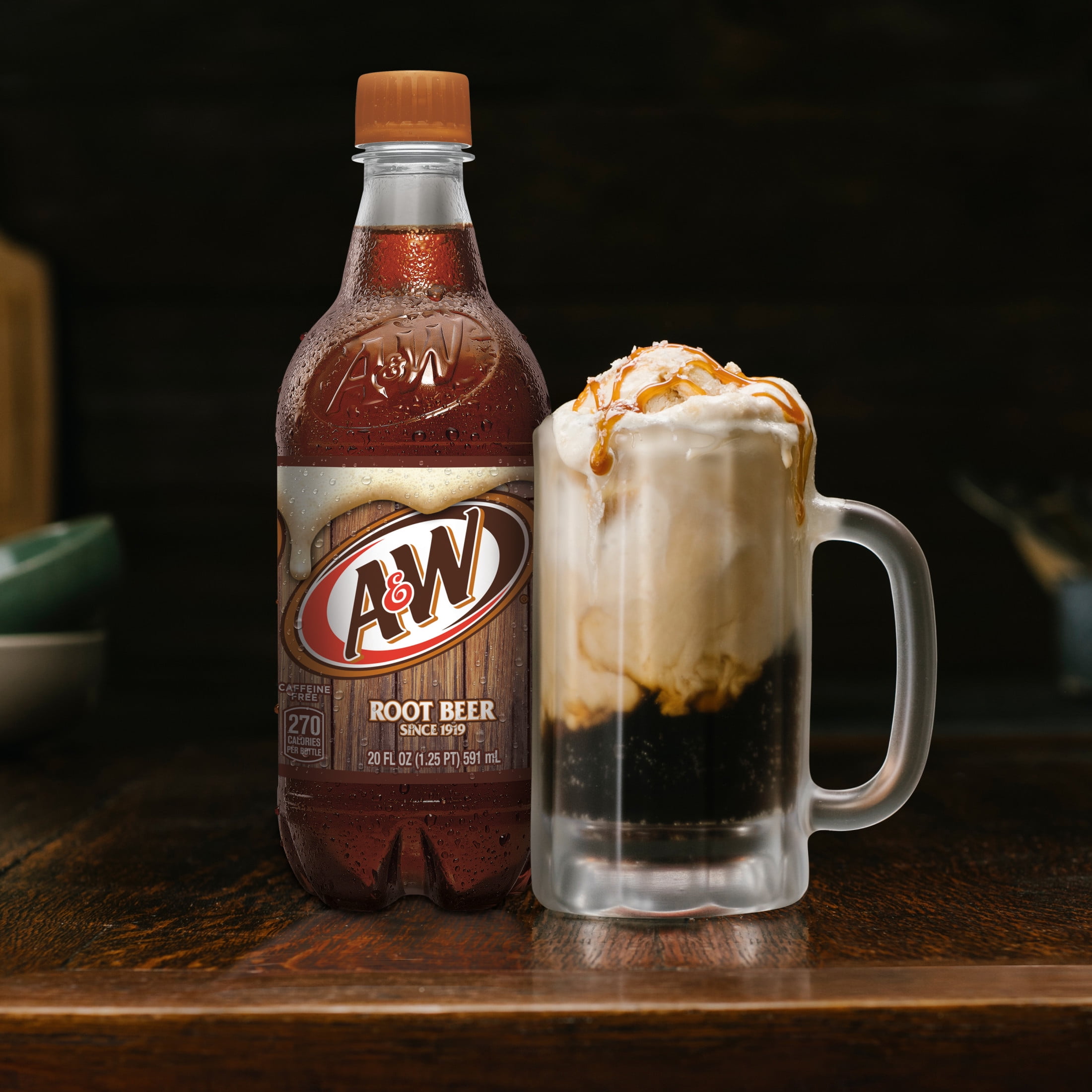 A&W Root Beer Soda Pop, 20 fl oz, Bottle