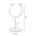 thumbnail image 3 of Makeup Mirror with Cute Ear Shape Jewelry Rack Holder Removable for Bedroom, 3 of 6
