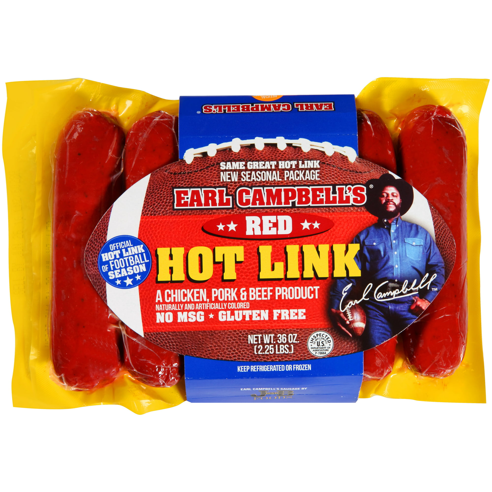 Earl Campbell's Red Hot Links, Sausage, 36 oz.
