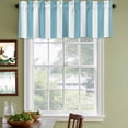 thumbnail image 4 of Aqua Striped Valances for Windows, Decorative Rod Pocket Window Valance Curtains, Modern Farmhouse Blue White Stripes Short Curtain Drapes for Kitchen/Bathroom/Living Room, 2 Panels, 60" W x 18" L, 4 of 8