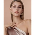 thumbnail image 2 of SNGIA 18K Gold Plated Chunky Twisted Open Hoop Earrings for Women with 18K Gold Plated, CZ Accent, 2 of 5