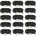 thumbnail image 1 of Paquete de 15 antifaz suave para dormir con almohadilla para la nariz, color negro, 1 of 5