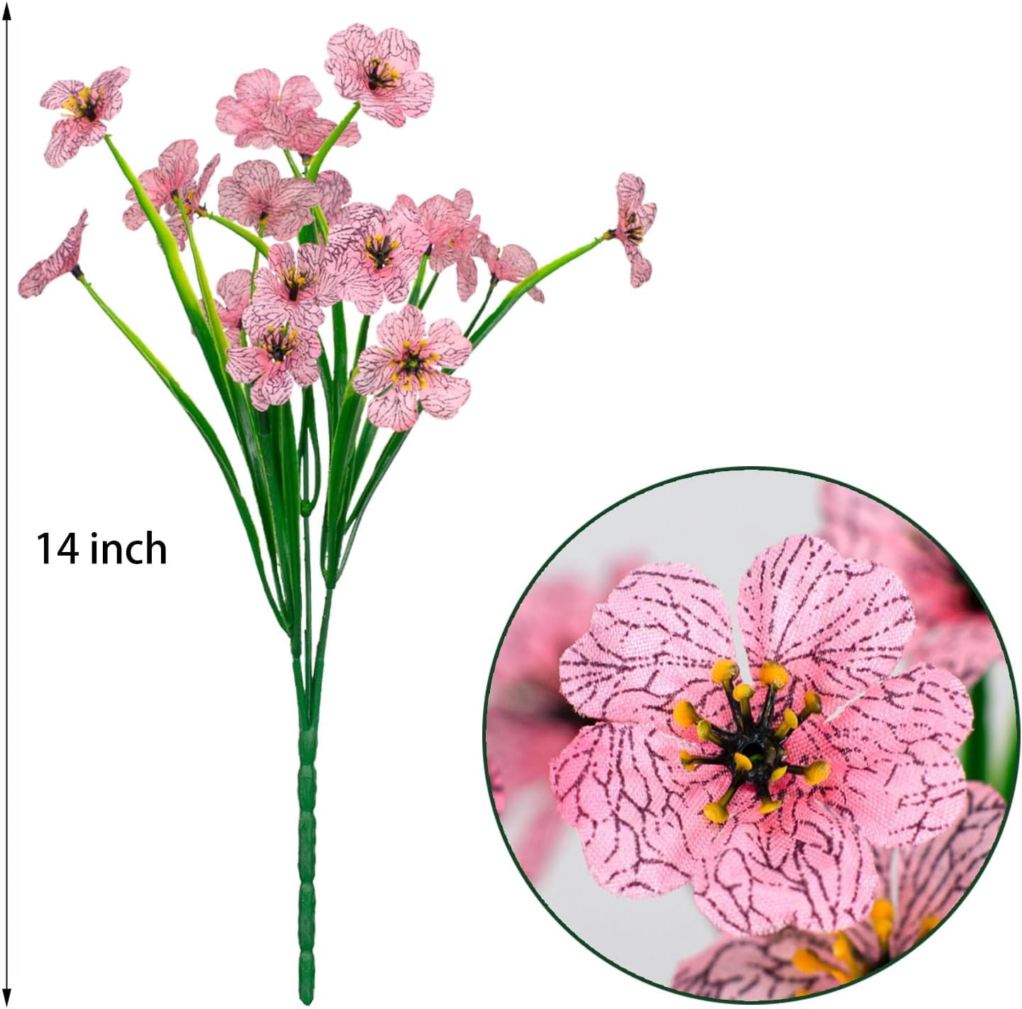 21 Pcs Artificial Flowers,UV Resistant Bundles Faux Silk Flowers for Wedding,Indoor Outdoor Home,Garden,Kitchen,Office Table Decorations(Pink)
