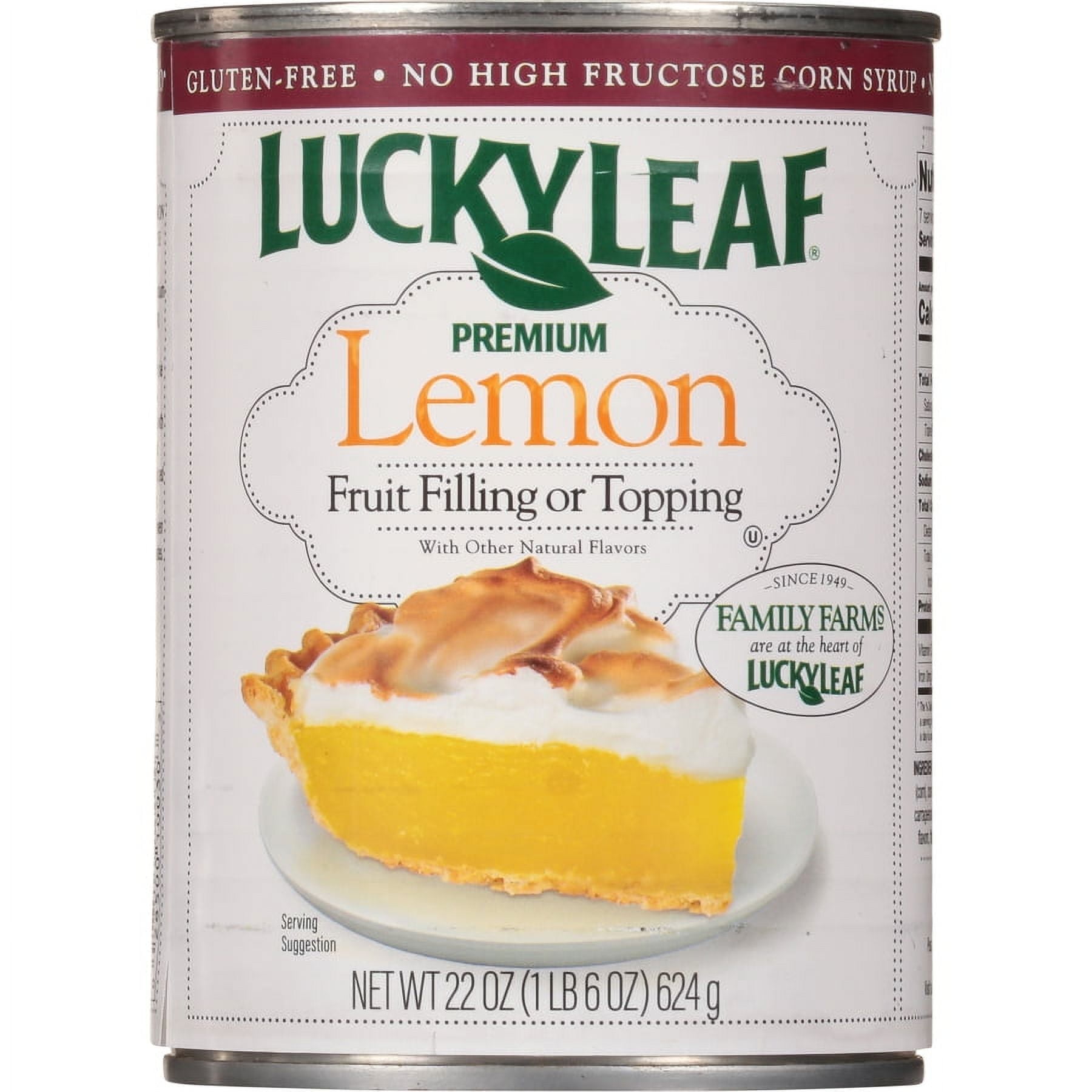 Lucky Leaf Premium Lemon Fruit Filling or Topping, 22oz Can pack of( 3)