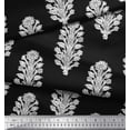 thumbnail image 2 of Soimoi Crepe Silk Fabric Leaves & Floral Block Print Fabric by The Yard 42 Inch Wide, 2 of 3