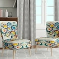 thumbnail image 2 of Designart "Geometric Hexagon and Circle III" Chaise d'Appoint Moderne Rembourrée Bleue - Fauteuil Moderne pour Chambre, 2 of 7