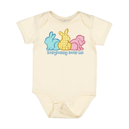 

Inktastic Everybunny Loves Me Cute Pastel Easter Bunnies Gift Baby Boy or Baby Girl Bodysuit
