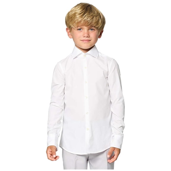 OppoSuits Boys' Shirts SHIRT LS White Knight Boys - US 8Y White