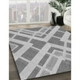 thumbnail image 2 of Ahgly Company Indoor Round Patterned Platinum Silver Gray Area Rugs, 4' Round, 2 of 6