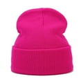 thumbnail image 2 of DJN Women's Solid Color Skull Knit Beanie Winter Warm Hat for Cold Weather Hot Pink A, 2 of 4