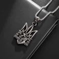 thumbnail image 3 of Colgante Retro de Neptuno Poseidón Tridente, collar con emblema nacional de Ucrania, joyería moderna y moderna para hombre, 3 of 5