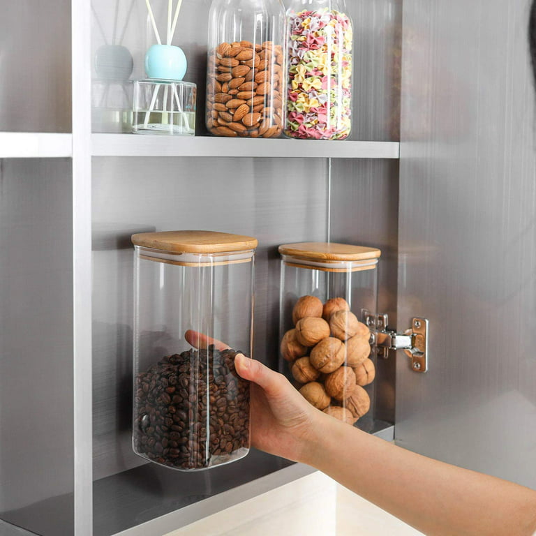 ComSaf Glass Food Storage Jars Set of 9（20/74 oz）, Clear Storage