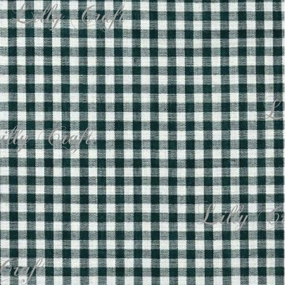 Gingham Checkered Poly Cotton 1/8 Inch Hunter Green Fabric - Sold By The Yard - 57" / 58"