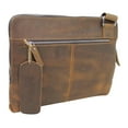 thumbnail image 2 of Vagarant Traveler 12.5" Cowhide Leather Messenger Shoulder Slim Bag LM06.BRN, 2 of 3