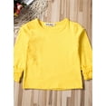 thumbnail image 3 of Inevnen Toddler Baby Girl Basic Plain Ruffle Cuff Long Sleeve T Shirts Tee Tops, 3 of 7