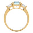 thumbnail image 4 of 2.82 ctw 3 Stone Anniversary Ring for Women | Emerald Cut Natural Sky Blue Topaz | Hyperallergenic Solid 18K Yellow Gold, 4 of 5