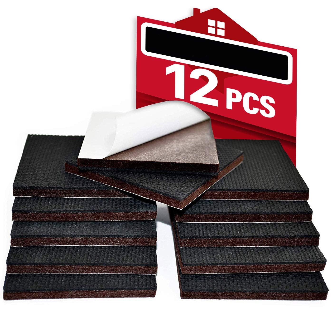 Details about   125 Rubber & Felt Pads Protection Grip Vibration Anti Skid Floor Furniture Feet 
