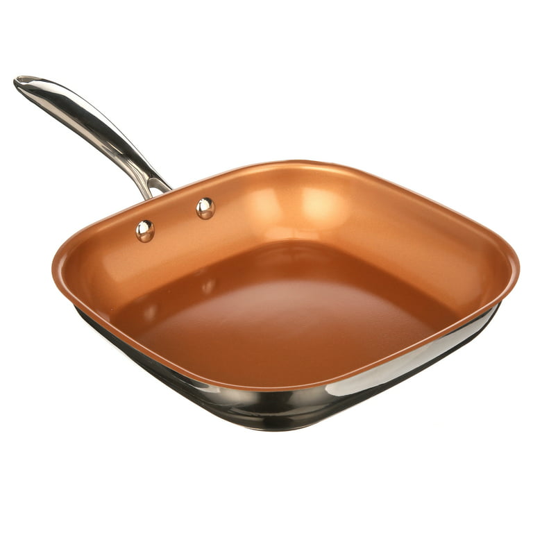 Gotham Steel Stainless Steel Premium 12” Frying Pan, Triple Ply Reinforced  with Super Nonstick Ti- Cerama Copper Coating and Induction Capable