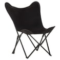 thumbnail image 1 of vidaXL Chaise Papillon Pliable en Cuir Véritable Noir, 1 of 5