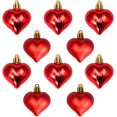 thumbnail image 2 of 24 PCS Valentine's Day Heart Ornaments Heart Shaped Christmas Tree Baubles Heart Hanging Ornaments for Valentine’s Day Wedding Party Tree Ornaments (Red, 24), 2 of 5