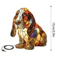 thumbnail image 3 of Small Dog Lamp, Retro Stained Resin Tabletop Night Light, 3D Cute Puppy Table Lamps, Gift for Lovers Home Decor, Basset Hound, 3 of 15