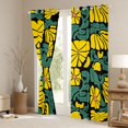 thumbnail image 3 of Homewish Vintage Boho Printed Kitchen Curtains,Yellow Daisy Floral Black Out Curtains Pack of 2 (42x63 Each), 3 of 6