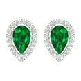 thumbnail image 3 of Clara Pucci 2.72Ct Emerald Pear Cut VVS1 Screw Back Stud 14k Solid hypoallergenic Gold Designer Earrings For May, 3 of 7