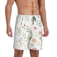 thumbnail image 2 of Balery Wildflower Watercolor 2 Pantalones cortos de pijama de punto de algodón para hombre con cinturilla y bolsillos-XX-Large, 2 of 6